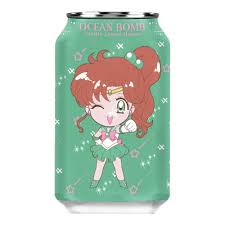 OCEAN BOMB FLAVORED SPARKLING WATER 330ML SAILOR MOON VANILLA LEMON