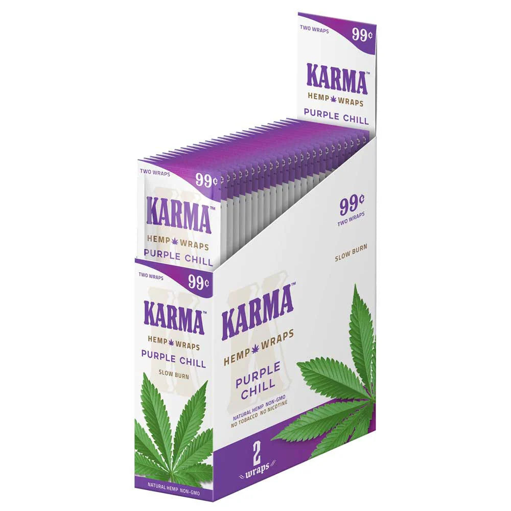 KARMA HEMP WRAPS 2CT/25PK PURPLE CHILL