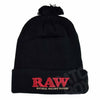 RAW BEANIE POMPOM HAT BLACK 88190