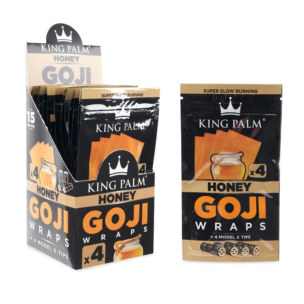 KING PALM GOJI WRAPS W/TIPS 4/PK 15PK/BOX HONEY