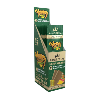 KING PALM HEMP WRAPS W/TIPS 2/PK 15PK/BOX HONEY MANGO