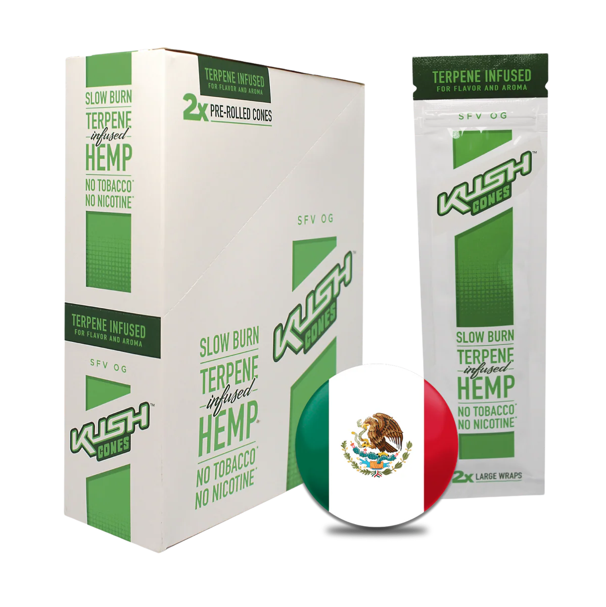 KUSH HERBAL CONE 2/POUCH 15POUCH/BX (TERP) SVF OG