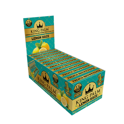 KING PALM PAPERS 1 1/4 SIZE 24PK 24PK/BOX W/FLAVORED TIP LEMON HAZE