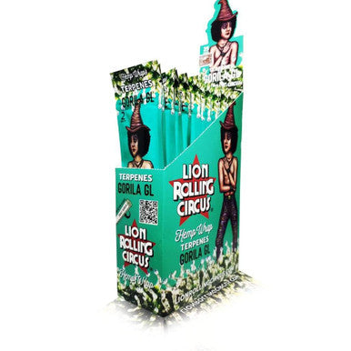 LION ROLLING CIRCUS HEMP WRAPS 25 PACKS GORILA GLUE FLAVOR TERPENE INFUSED