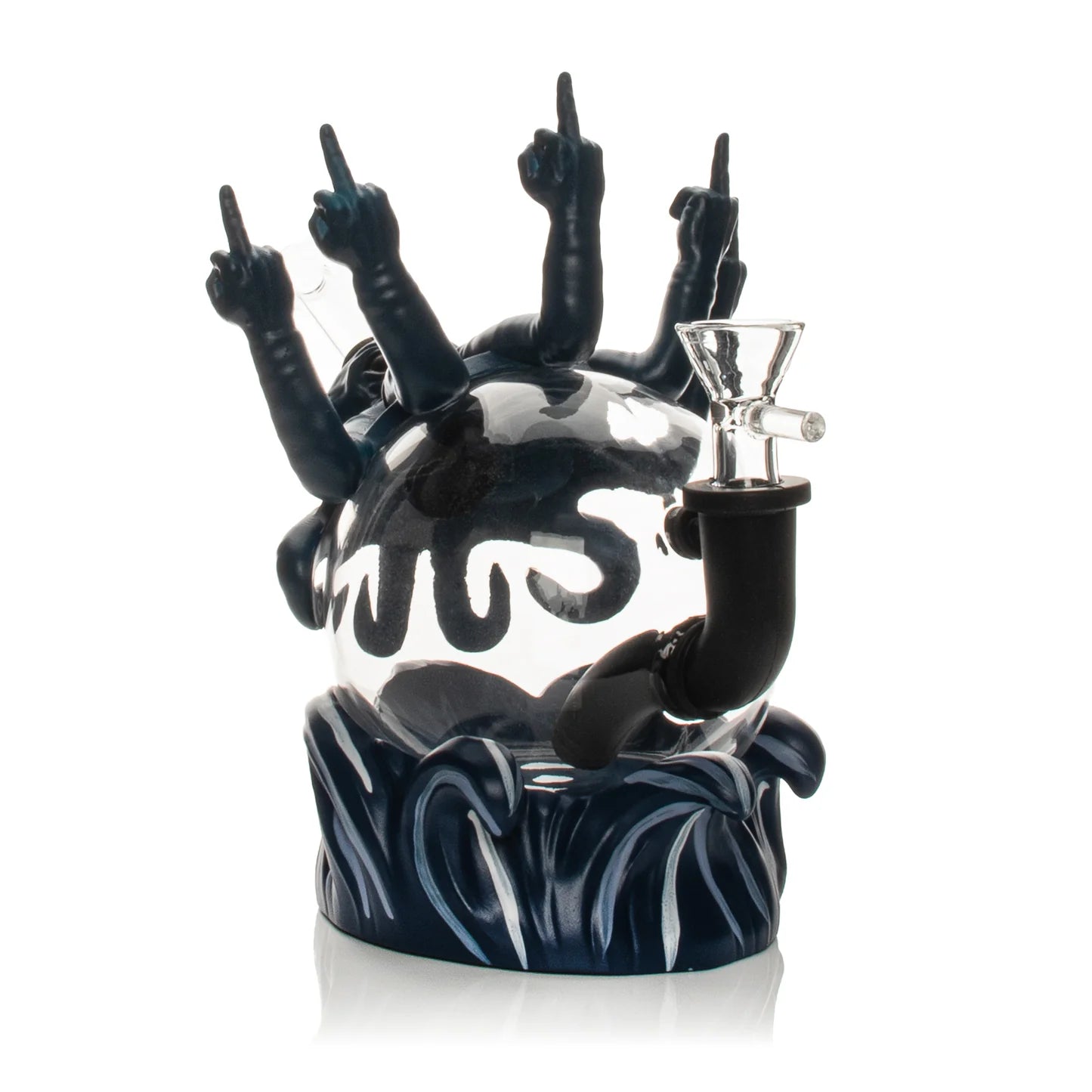 WPYHS131 WATERPIPE MIDDLE FINGER OCTUPUS (H458)