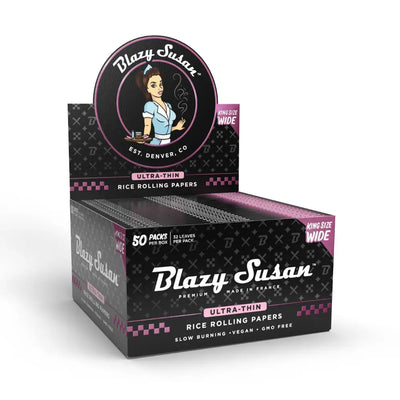 BLAZY SUSAN ULTRA THIN RICE ROLLING PAPERS KING SIZE WIDE (50CT)
