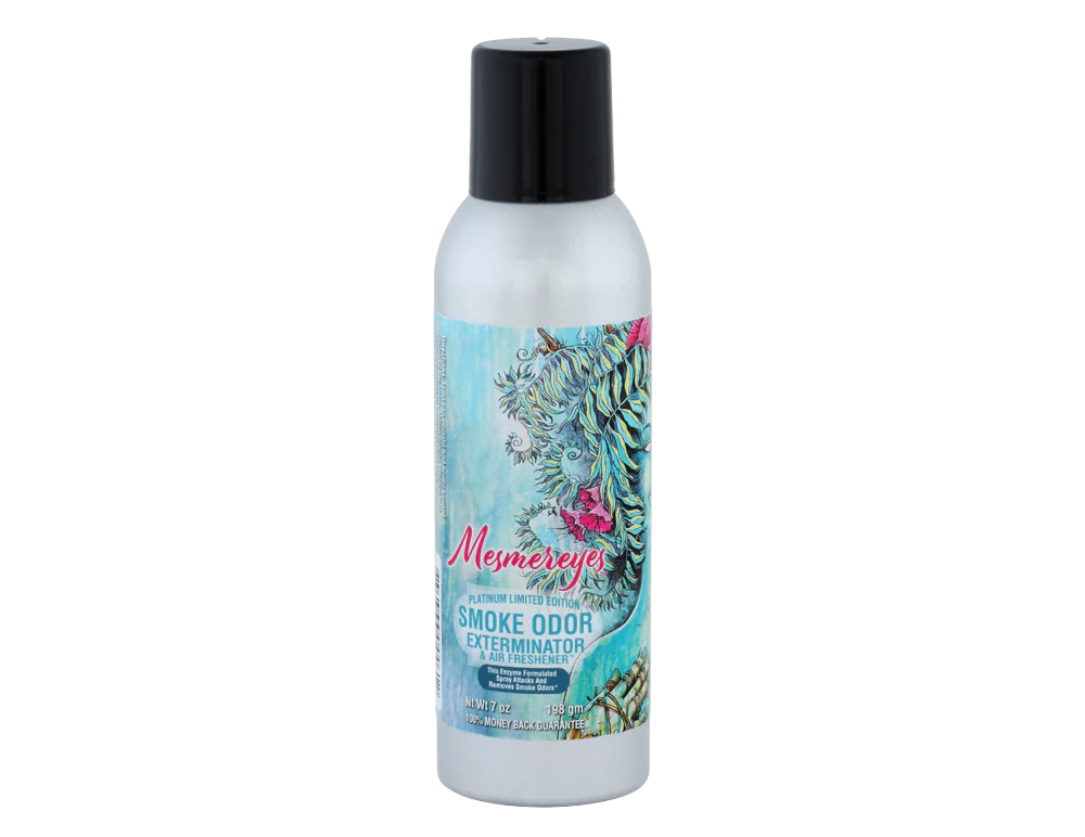 SMOKE ODOR AIR FRESHENER 7oz MESMEREYES PLATINUM LIMITED EDITION
