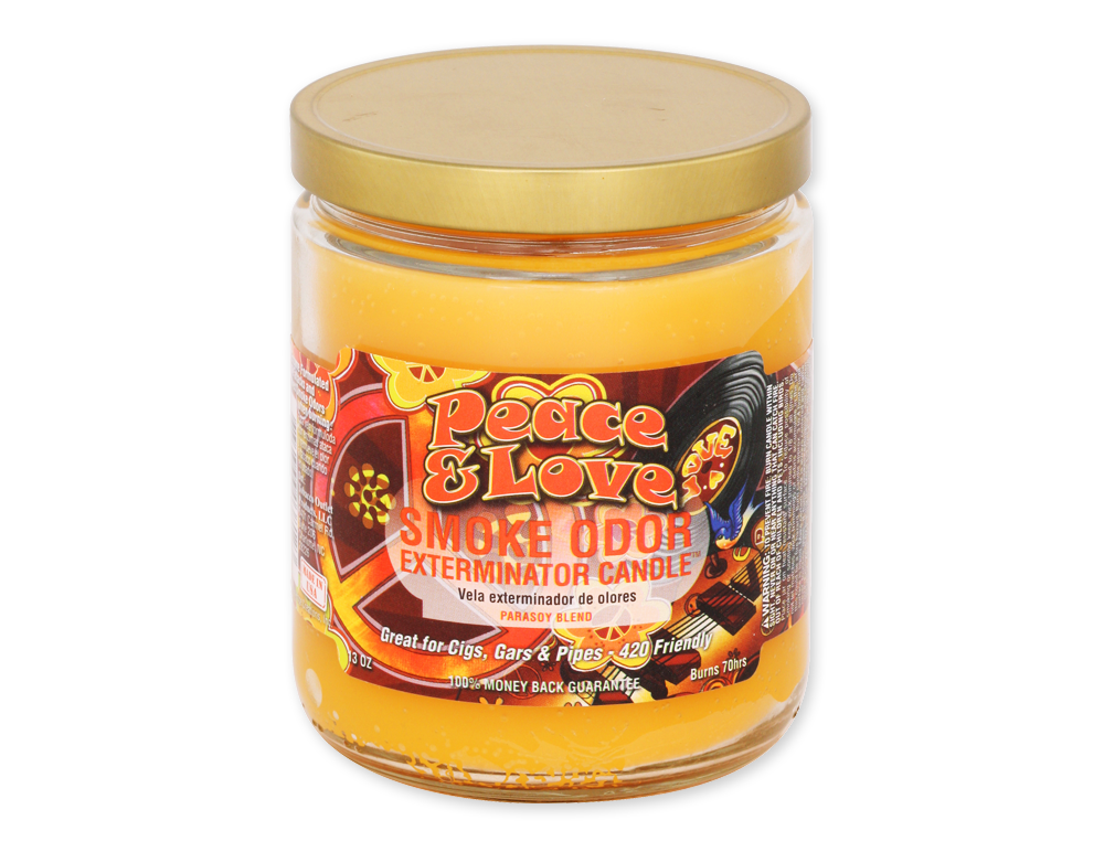 SMOKE ODOR CANDLE 13oz PEACE & LOVE