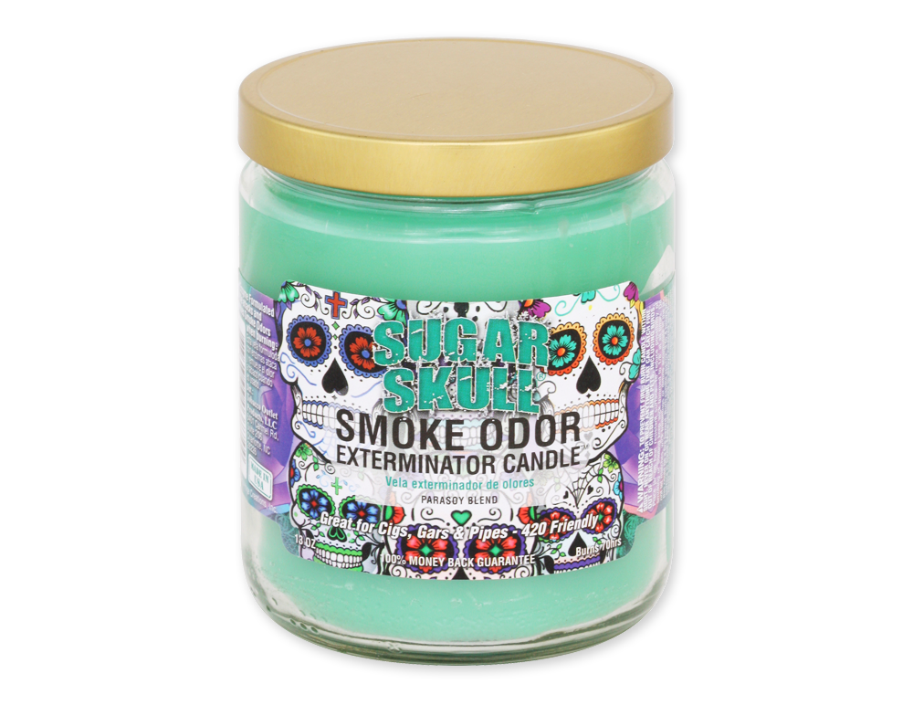 SMOKE ODOR CANDLE 13oz SUGAR SKULL