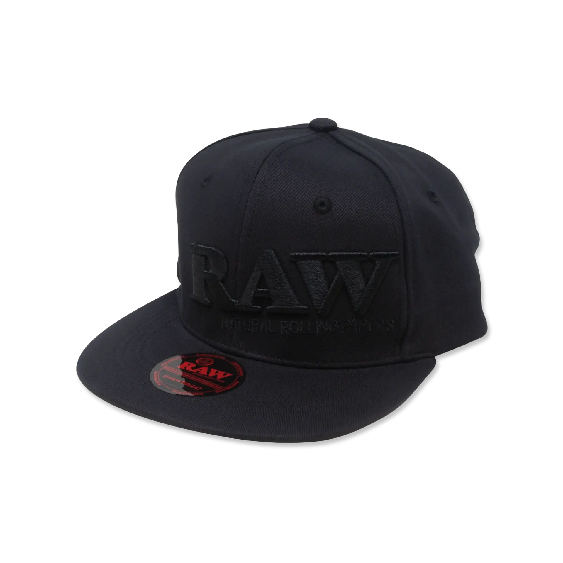 RAW FLEXFIT CAP BLACK ON BLACK FLAT BRIM - S/M 96881