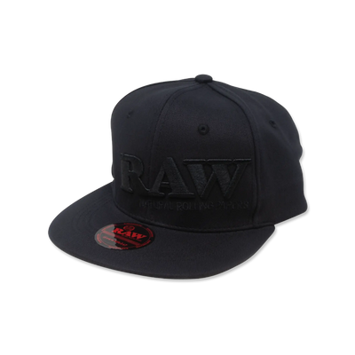 RAW FLEXFIT CAP BLACK ON BLACK FLAT BRIM - L/XL 96898