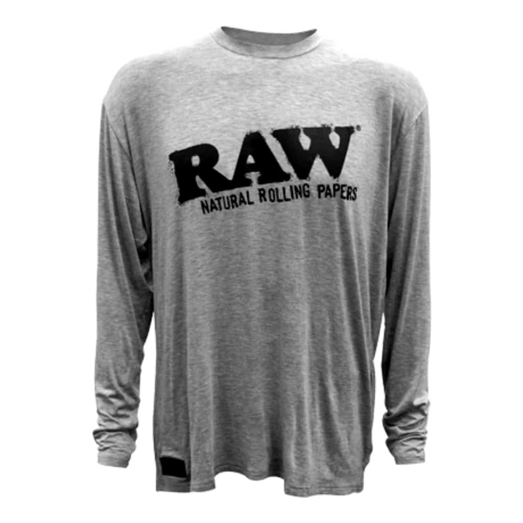 RAW COTTON BLEND LONG SLEEVE HEATHER GREY SHIRT (RPRAWR22126) XL