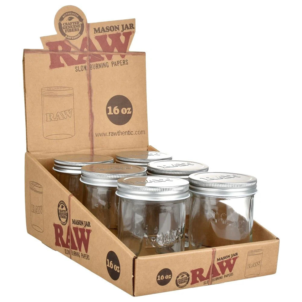 RAW MASON JAR 16oz 6ct/DISPLAY