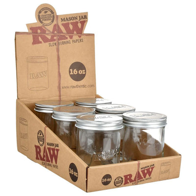 RAW MASON JAR 16oz 6ct/DISPLAY