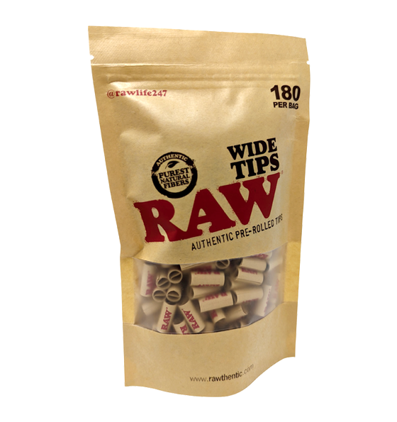 RAW TIPS PRE-ROLLED 180CT/BAG 00069
