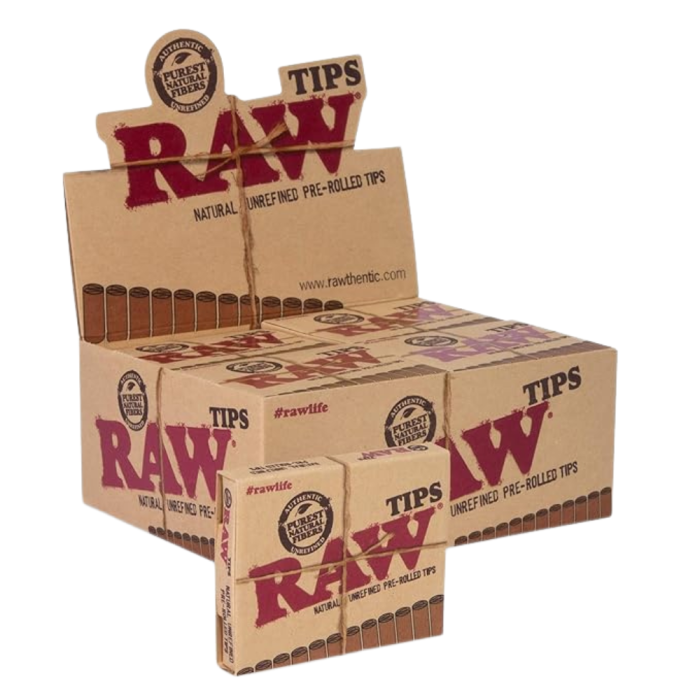 RAW PREROLLED TIPS 21CT/PK 20PK/BOX