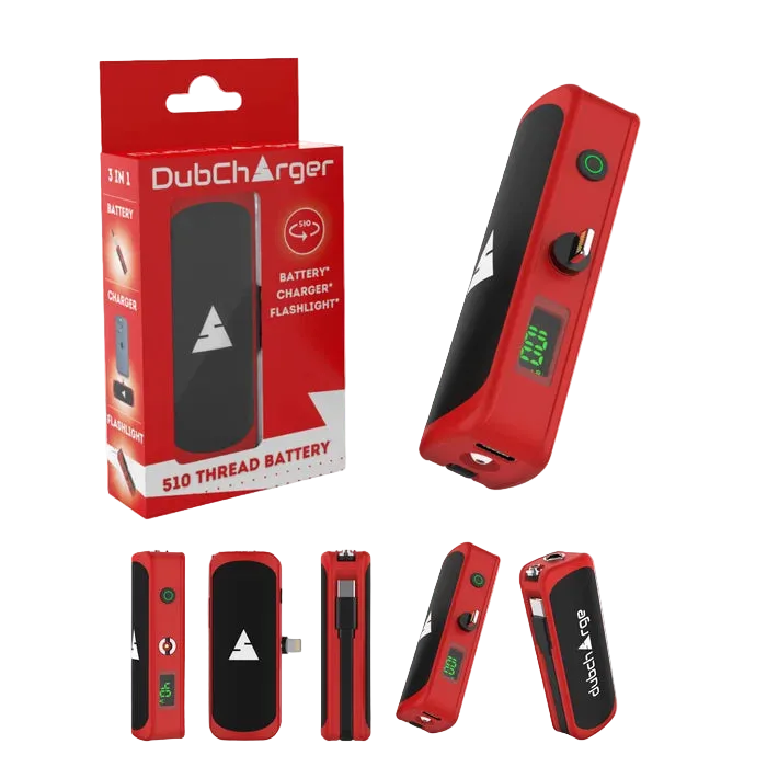 DUBCHARGE DUBCHARGER BATTERY+CHARGER+FLASHLIGHT RED