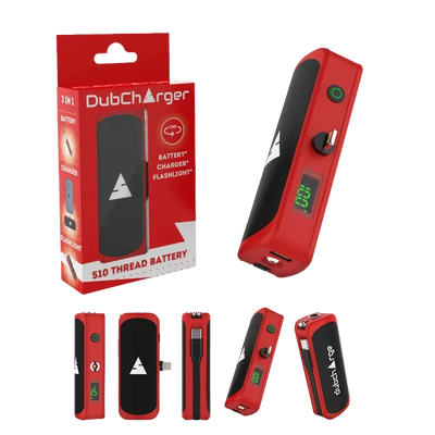 DUBCHARGE DUBCHARGER BATTERY+CHARGER+FLASHLIGHT RED