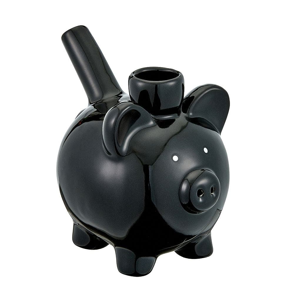 FASHIONCRAFT BLACK PIGGY CERAMIC PIPE