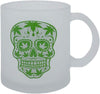 METALLIC COFFEE MUG WHITE FROSTED/SUGAR SKULL