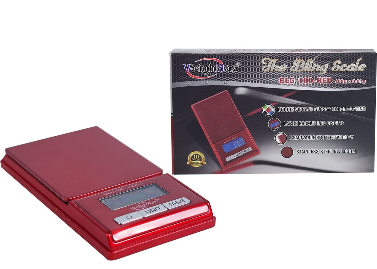 WEIGHMAX THE BLING SCALE BLG-100 100G X 0.01G RED