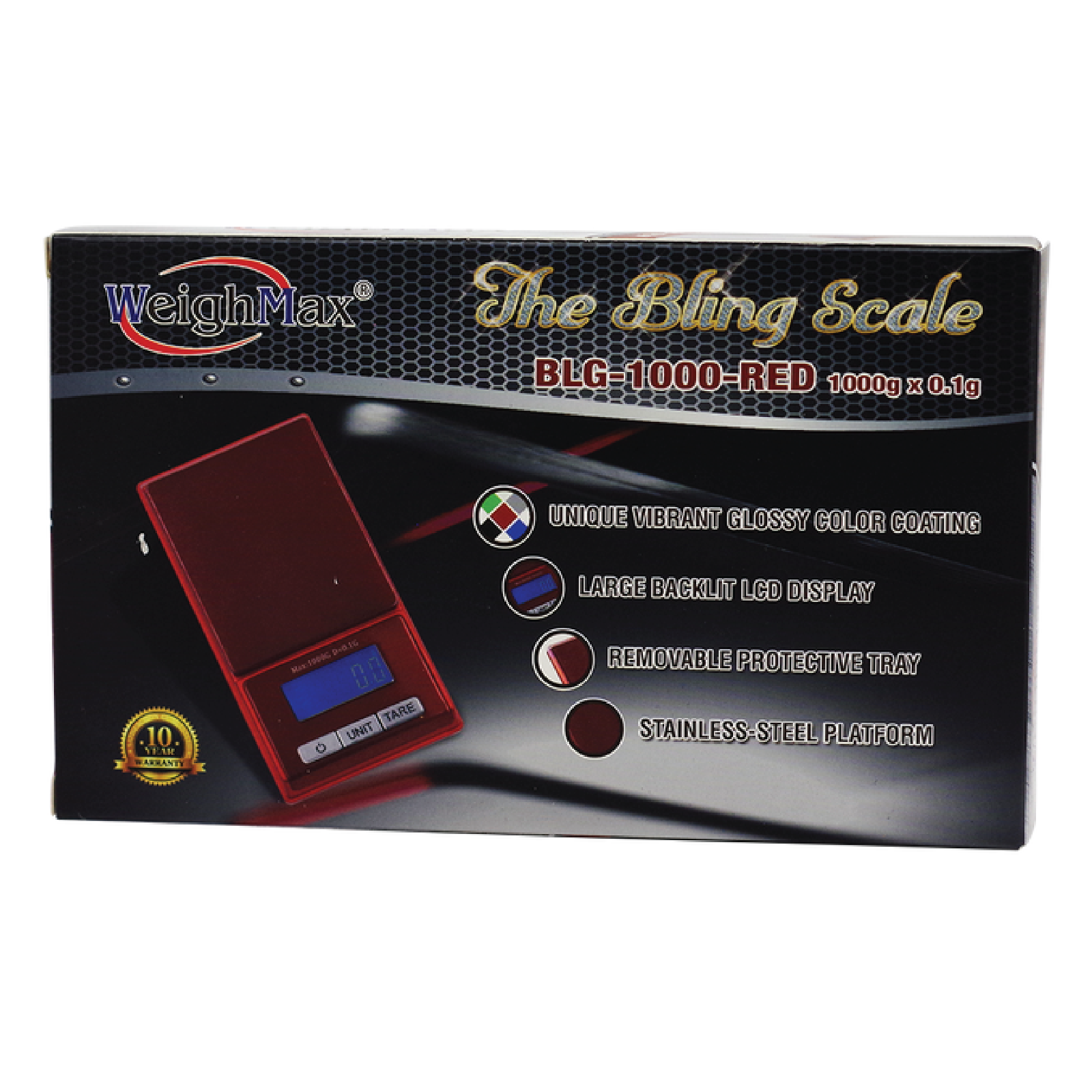 WEIGHMAX THE BLING SCALE BLG-1000 1000G X 0.1G RED