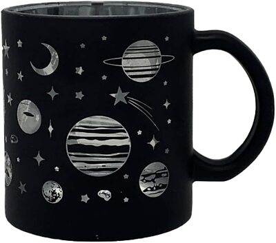 METALLIC COFFEE MUG BLACK FROSTED/SPACE GALAXY