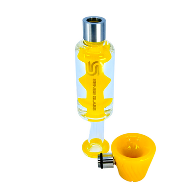 SENSE GLASS 2IN1 PIPE & NECTAR COLLECTOR KIT W/GLYCERIN COIL YELLOW