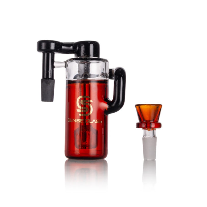 SENSE GLASS ASH CATCHER 14mmMALE 90ø BLACK