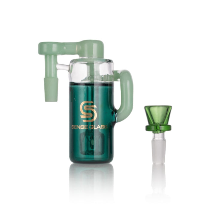 SENSE GLASS ASH CATCHER 14mmMALE 90ø GREEN