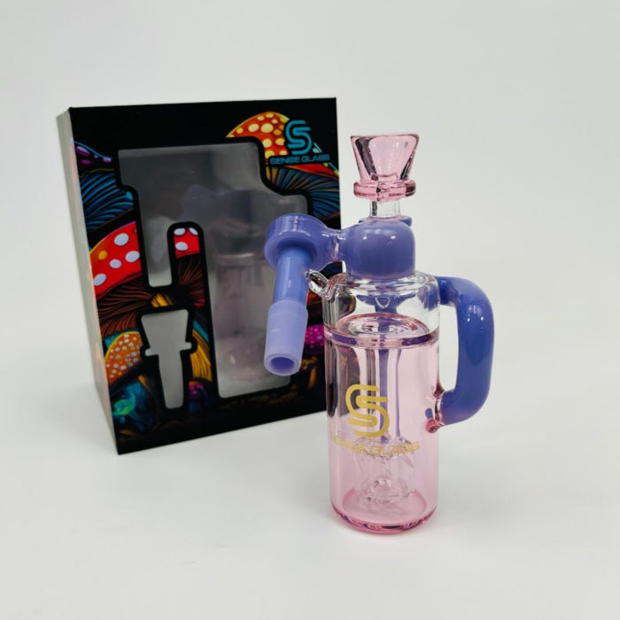 SENSE GLASS ASH CATCHER 14MM MALE 45ø PURPLE/PINK