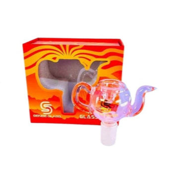 SENSE GLASS BOWL 18mm MALE TEAPOT PINK