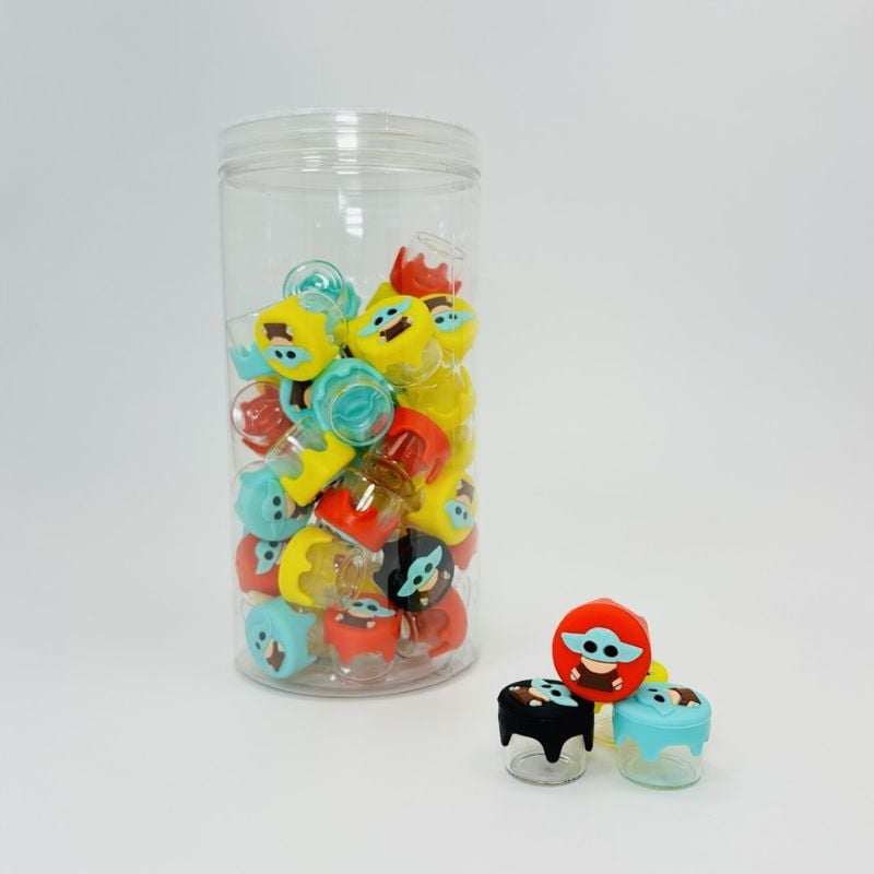 SILICONE CONTAINER GLASS 6ML 50ct/Jar ASSORTED DESIGNS