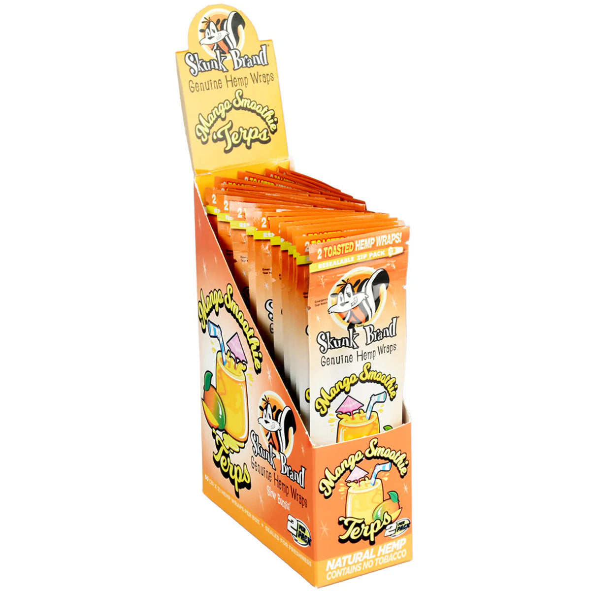 SKUNK HEMP WRAPS TERPS 2/PK 25PK/BOX  MANGO SMOOTHIE