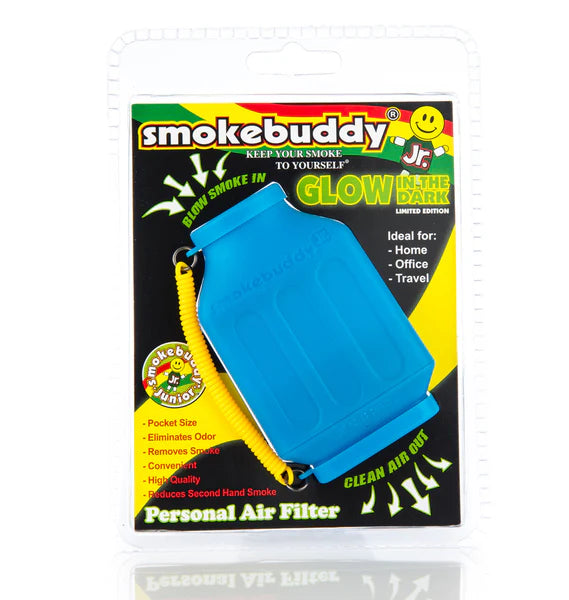 SMOKE BUDDY JUNIOR  GLOW IN THE DARK BLUE