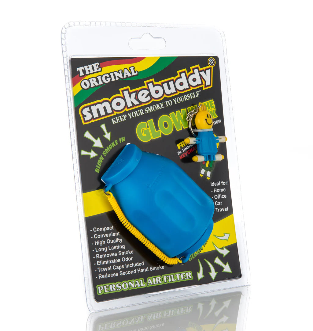 SMOKE BUDDY THE ORIGINAL GLOW THE DARK BLUE