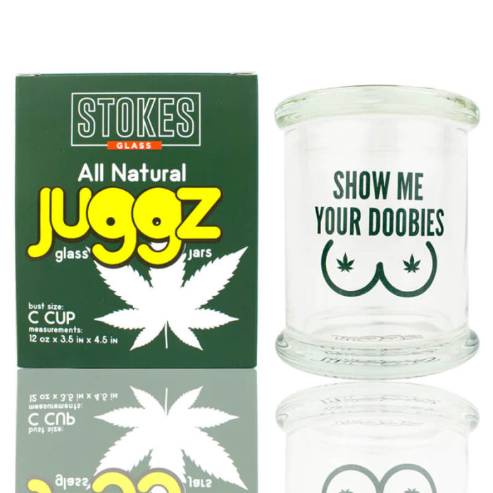STOKES JUGGZ GLASS C CUP LARGE 12oz SHOW ME YOUR DOOBIES