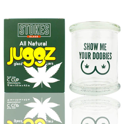 STOKES JUGGZ GLASS C CUP LARGE 12oz SHOW ME YOUR DOOBIES