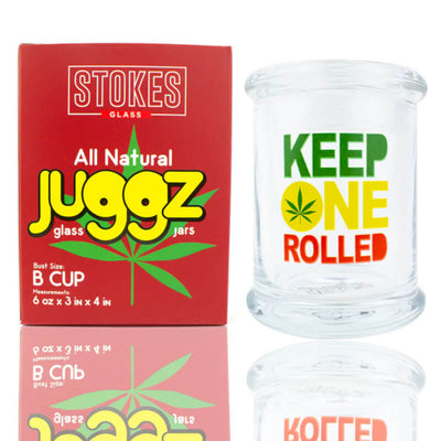 STOKES JUGGZ GLASS B CUP MEDIUM 6oz KEEP ONE ROLLED