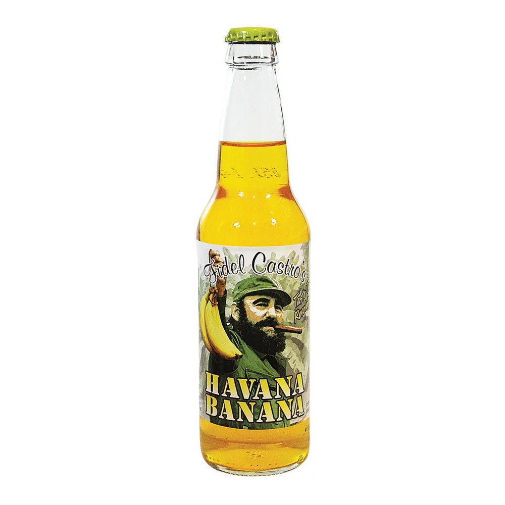 EXOTIC SODA FIDEL CASTRO'S TASTE THE REVOLUTION 12oz. BOTTLE HAVANA BANANA