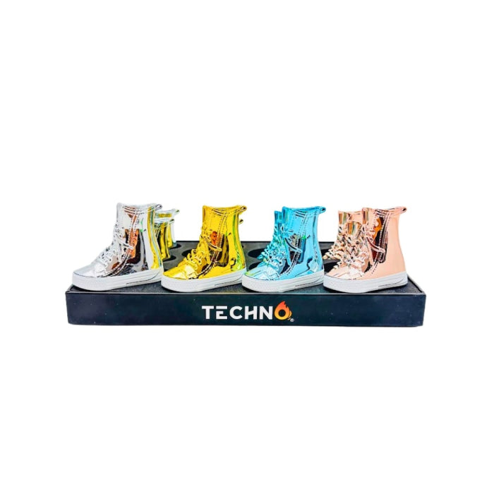 TECHNO TORCH METAL COLOR SHOE FLAME LIGHTER 12ct/DISPLAY (00188A)