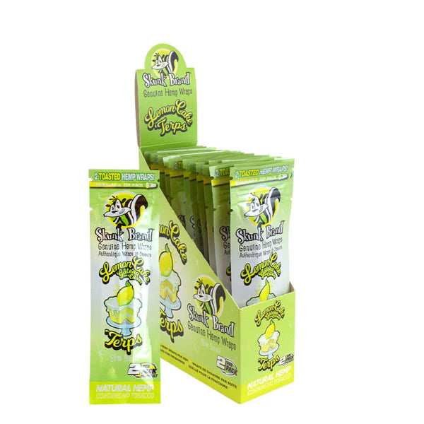 SKUNK HEMP WRAPS TERPS 2/PK 25PK/BOX  LEMON CAKE