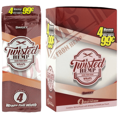 TWISTED HEMP WRAPS 4/PK 15PK/BOX SWEET