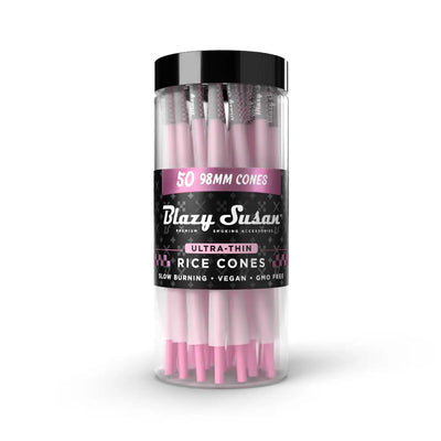 BLAZY SUSAN PRE ROLLED 98MM ULTRA THIN CONES 50CT JAR | RICE CONES