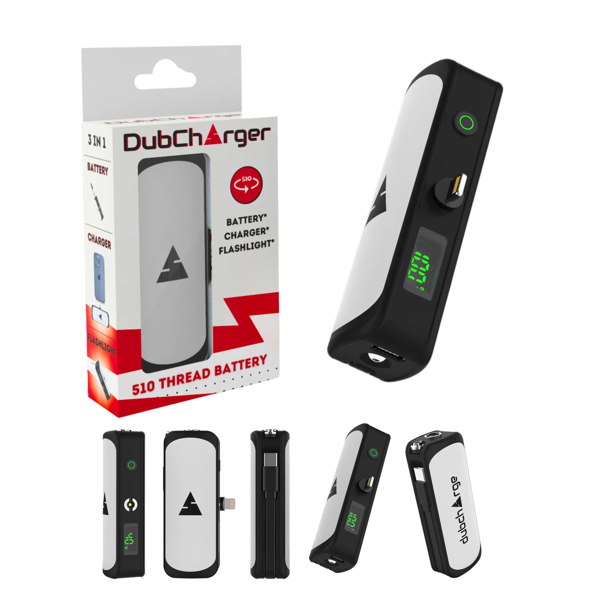DUBCHARGE DUBCHARGER BATTERY+CHARGER+FLASHLIGHT WHITE
