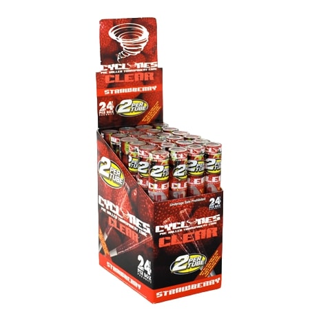 CYCLONES HEMP CONE 24 TUBES CLEAR STRAWBERRY – Valley México