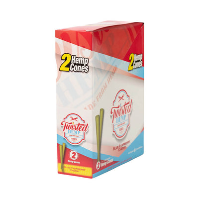 TWISTED HEMP CONES 2/PK 10/PK BOX - BLUE RASPBERRY CHERRY