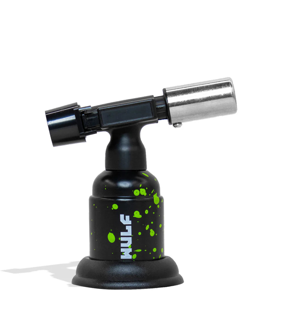 WULF BLAST BUTANE TORCH LIGHTER BLACK GREEN SPLATTER