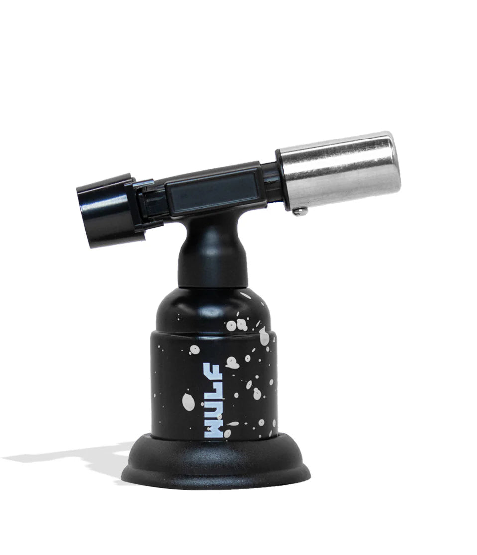 WULF BLAST BUTANE TORCH LIGHTER BLACK WHITE SPLATTER