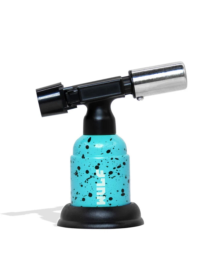 WULF BLAST BUTANE TORCH LIGHTER TEAL BLACK SPLATTER
